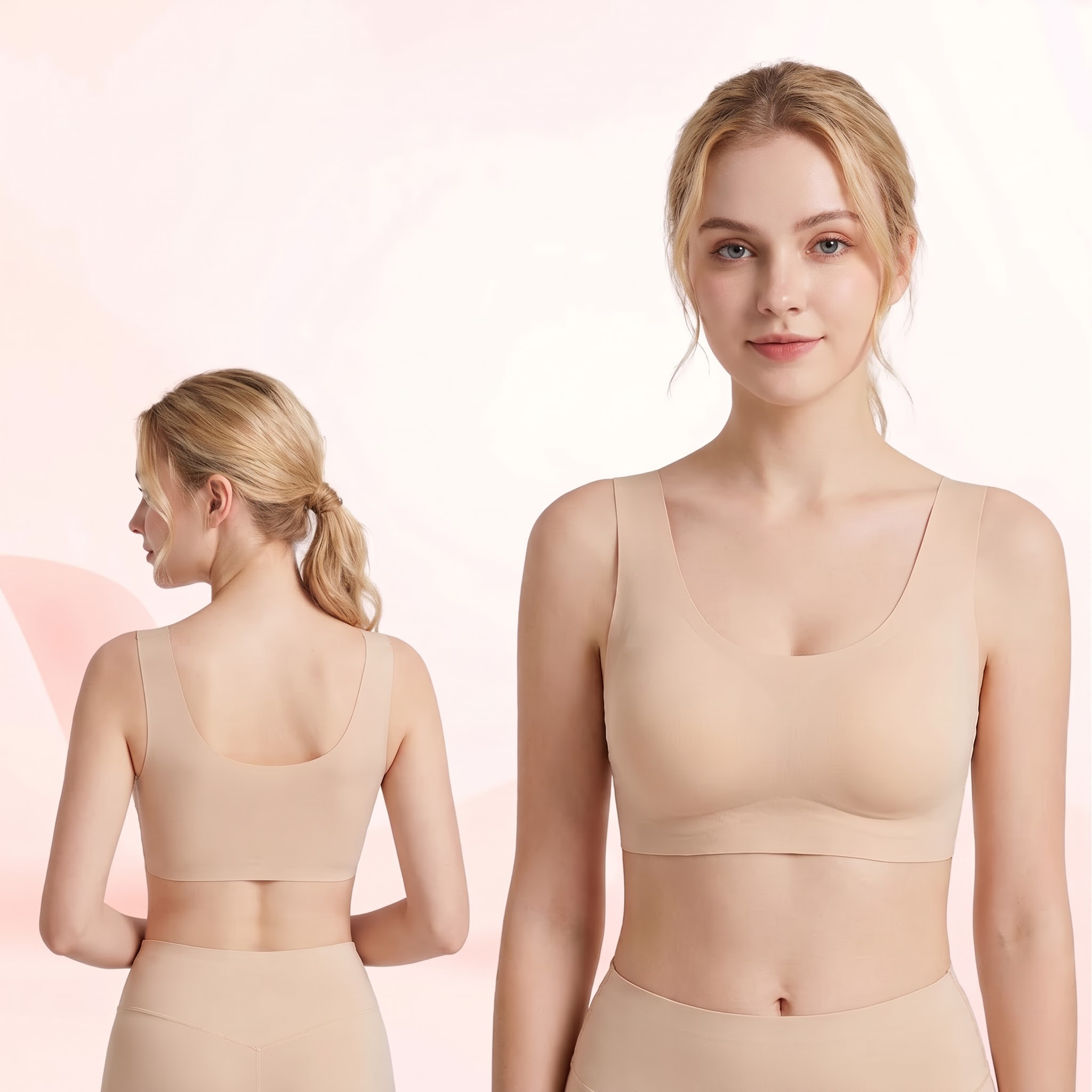 Women Jelly Bras Wirefree Full Coverage No Underwire Everyday Bras Comfortable Wireless Padded Tshirt Bra