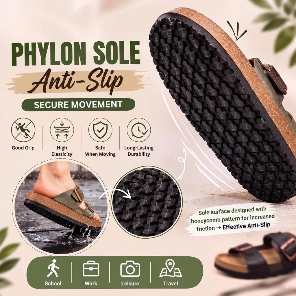 Women's Sandals Men Flat Sandals Outdoor Cork Beach Sandals Women's Double-Strap Buckle Sandals with Adjustable Buckle Summer Walking Shoes For Women Footwear