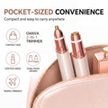 2 in 1 facial & eyebrow hair trimmer for Women, Rechargeable Face Razor, Lip & Peach Fuzz Remover, Precision Eyebrow Shaper, Portable Painless Hair Removal Tool