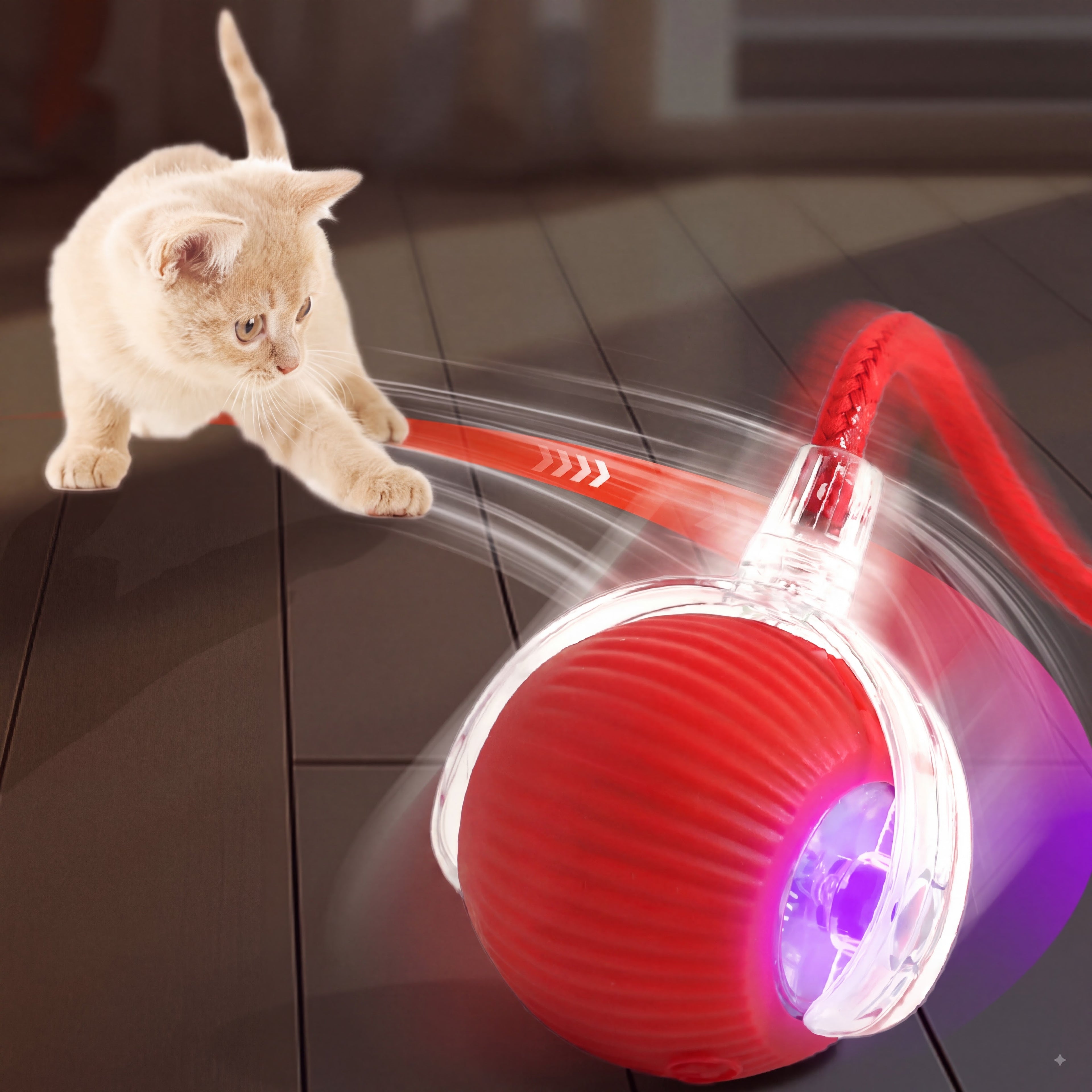Interactive Cat & Dog Teaser Toy with Two Additional Tails, Kitten Rolling Ball Toy, Pet Supplies, Dog & Cat Accessories Cute dog toys