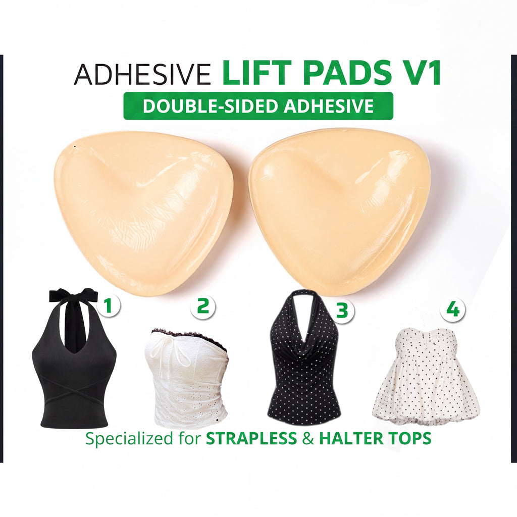 Invisible Lift - Patented Sticky Fashion Bra Inserts Prevents Nipple Slips No Sewing Required Low Cut Tops Womenswear