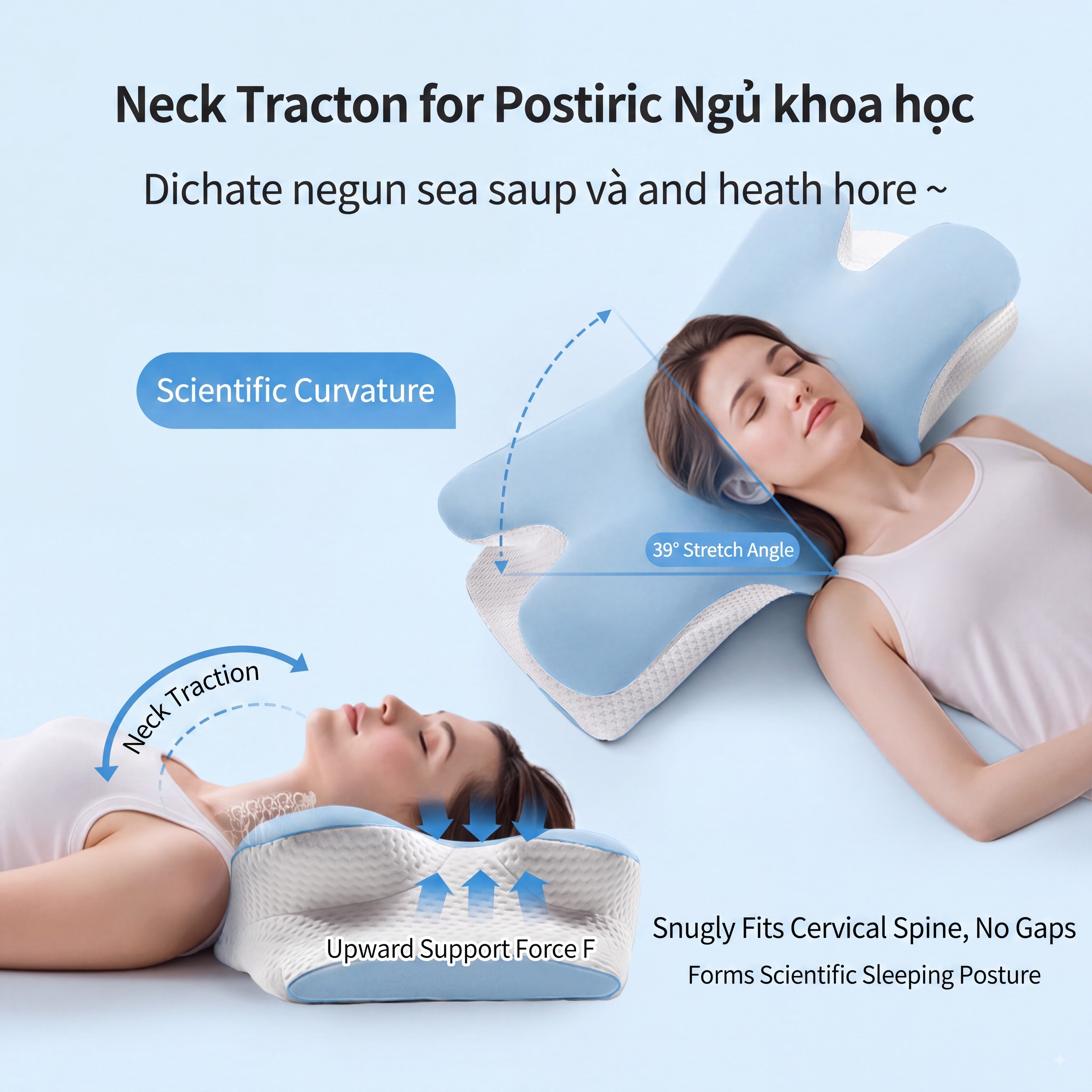 Cervical Pillow for Cozy Sleep, Odorless Ergonomic Contour Memory Foam, Orthopedic Bed Pillow for Side, Back, and Stomach Sleepers