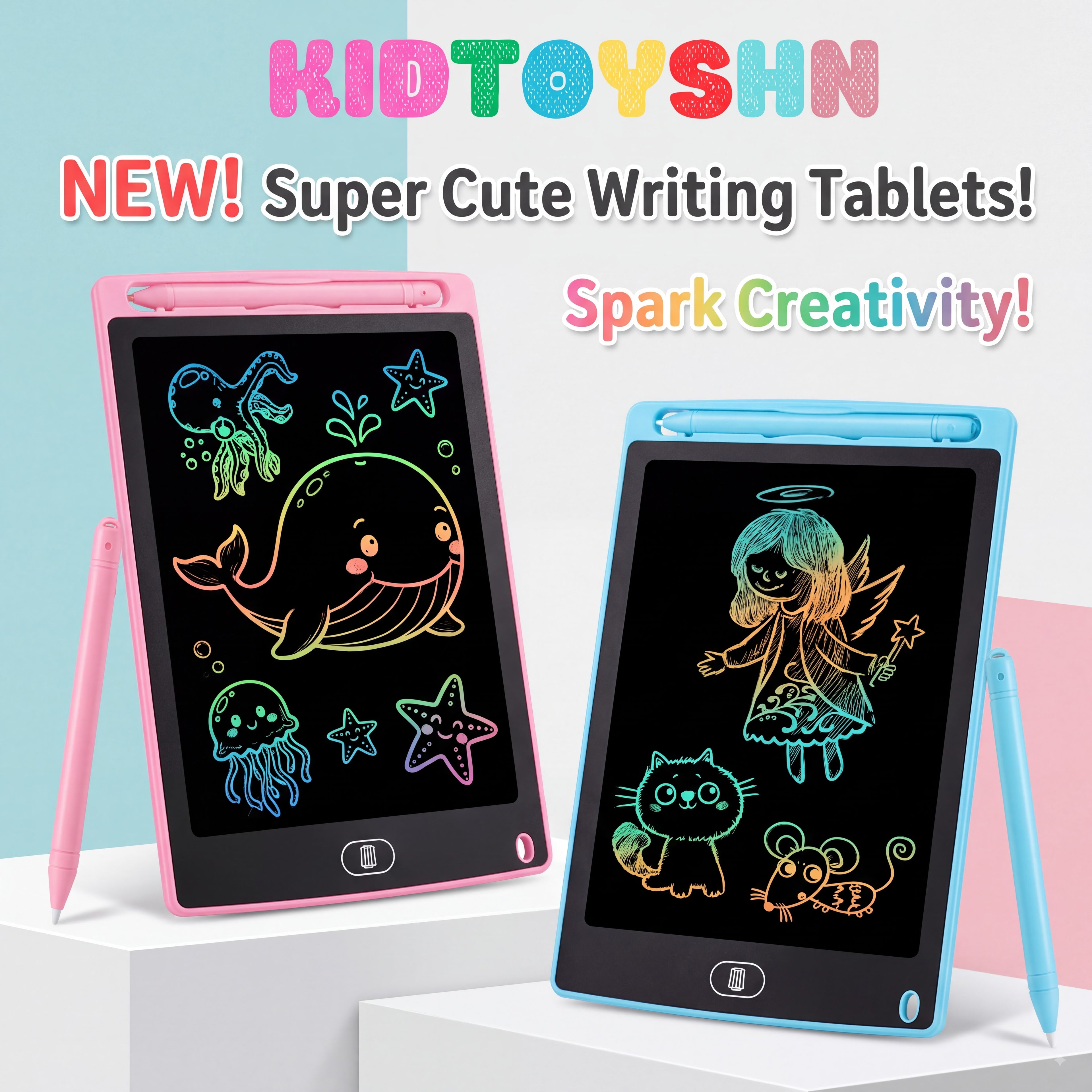 LCD Writing Tablet with Colorful Screen, Electronic Stylus - Durable Digital Graphic Drawing Tablet, Battery-Powered Educational Tool, Ideal Christmas/Birthday Gift for Kids, Digital Product for Interactive Learning, Sturdy Office Stationery Device