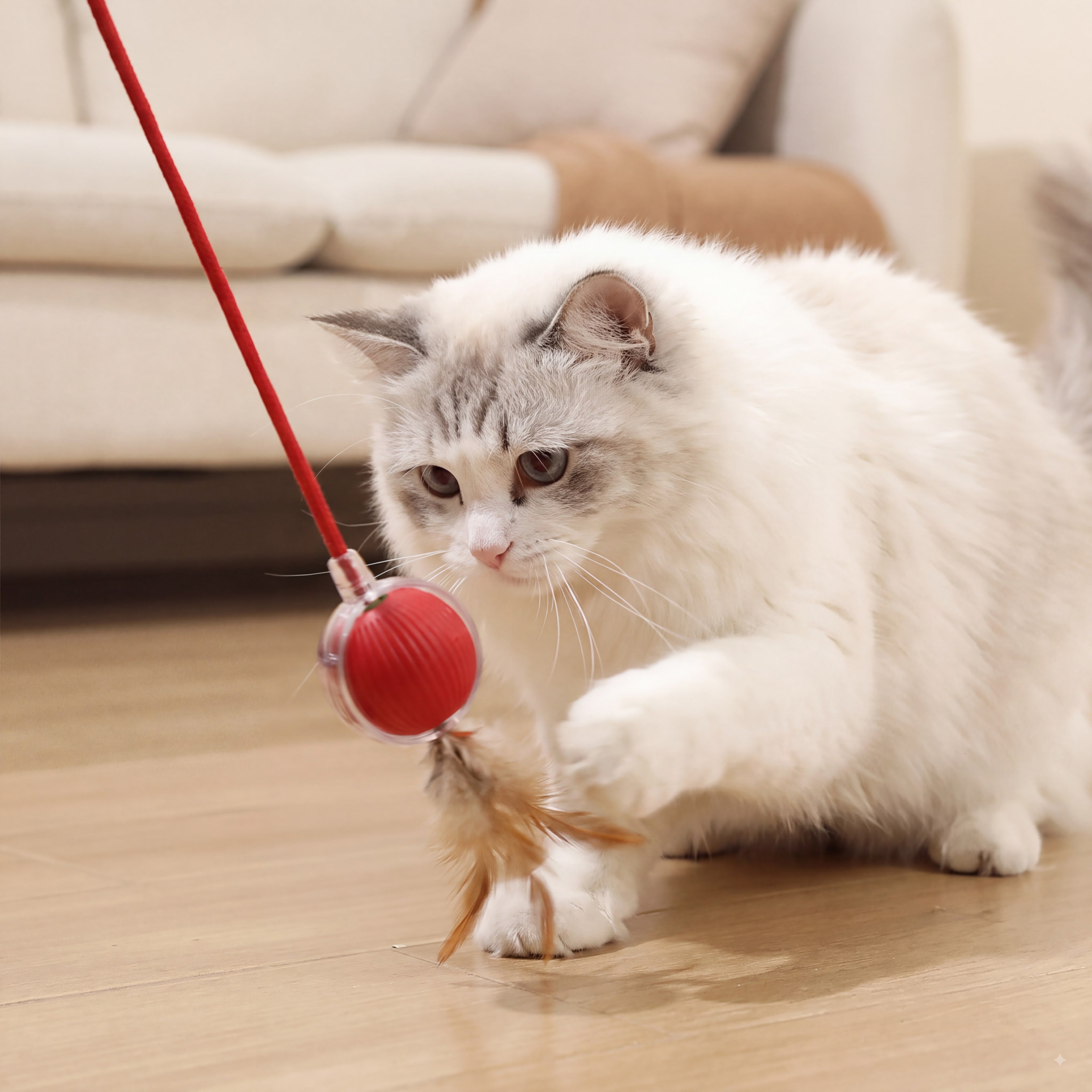 Interactive Cat & Dog Teaser Toy with Two Additional Tails, Kitten Rolling Ball Toy, Pet Supplies, Dog & Cat Accessories Cute dog toys