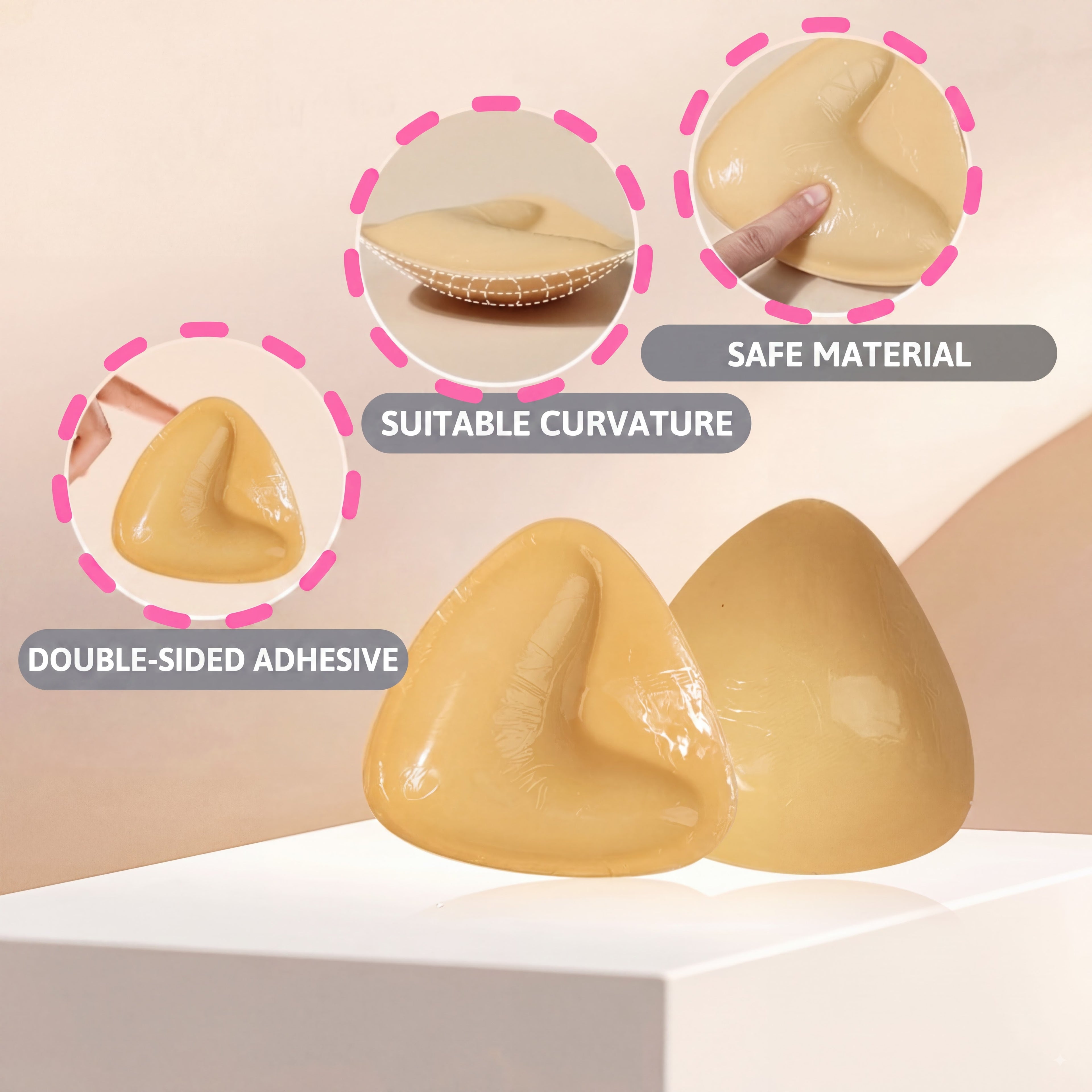 Invisible Lift - Patented Sticky Fashion Bra Inserts Prevents Nipple Slips No Sewing Required Low Cut Tops Womenswear