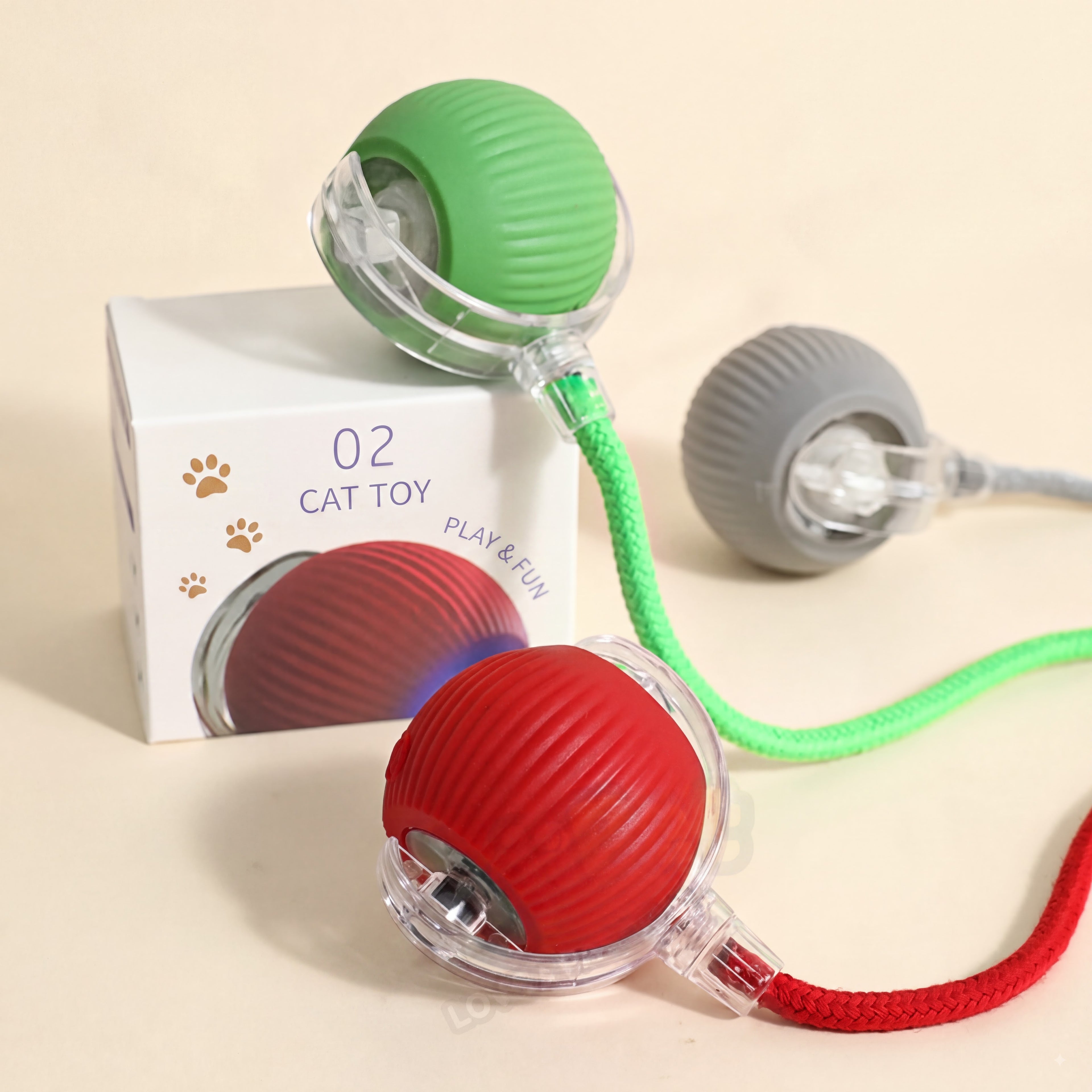 Interactive Cat & Dog Teaser Toy with Two Additional Tails, Kitten Rolling Ball Toy, Pet Supplies, Dog & Cat Accessories Cute dog toys