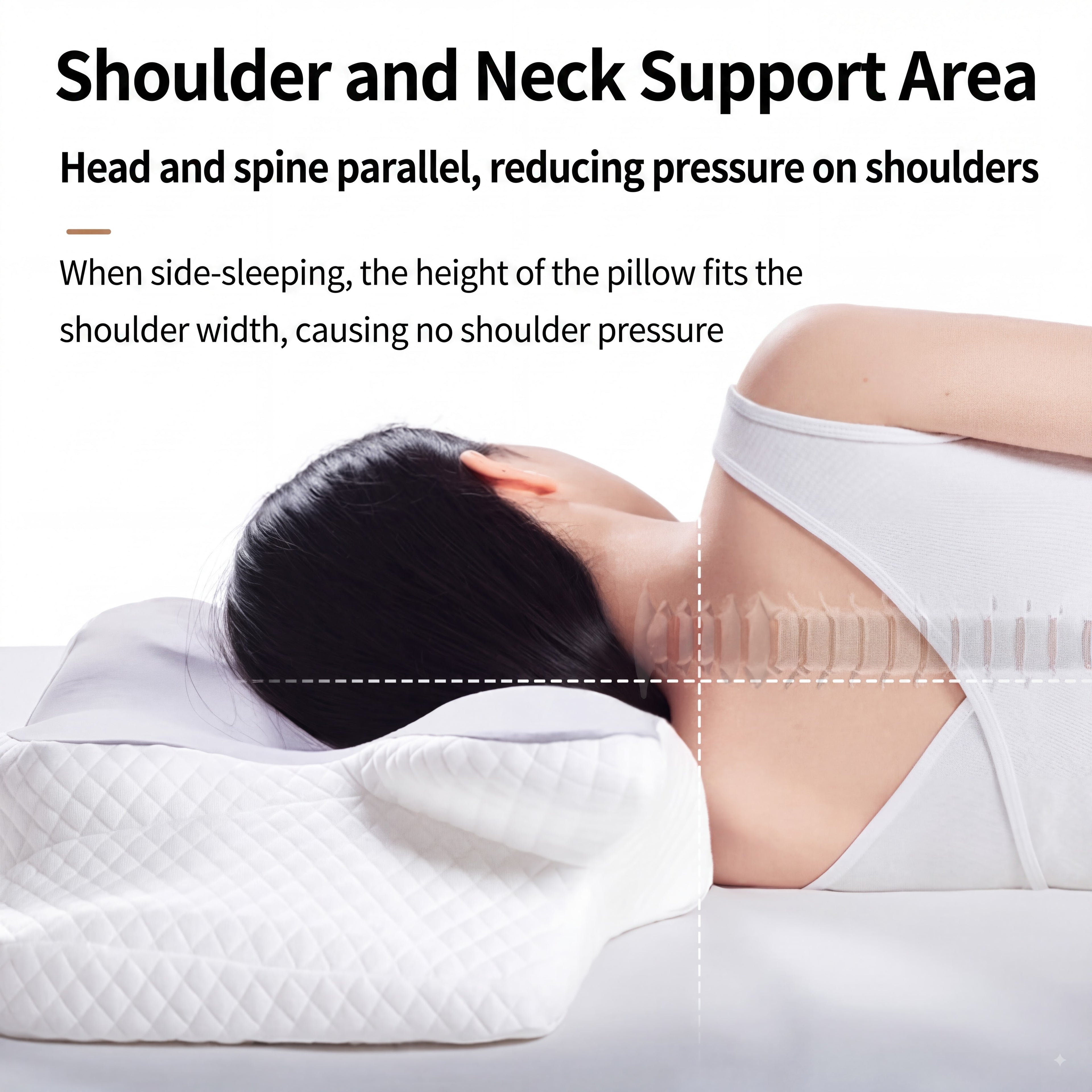 Cervical Pillow for Cozy Sleep, Odorless Ergonomic Contour Memory Foam, Orthopedic Bed Pillow for Side, Back, and Stomach Sleepers