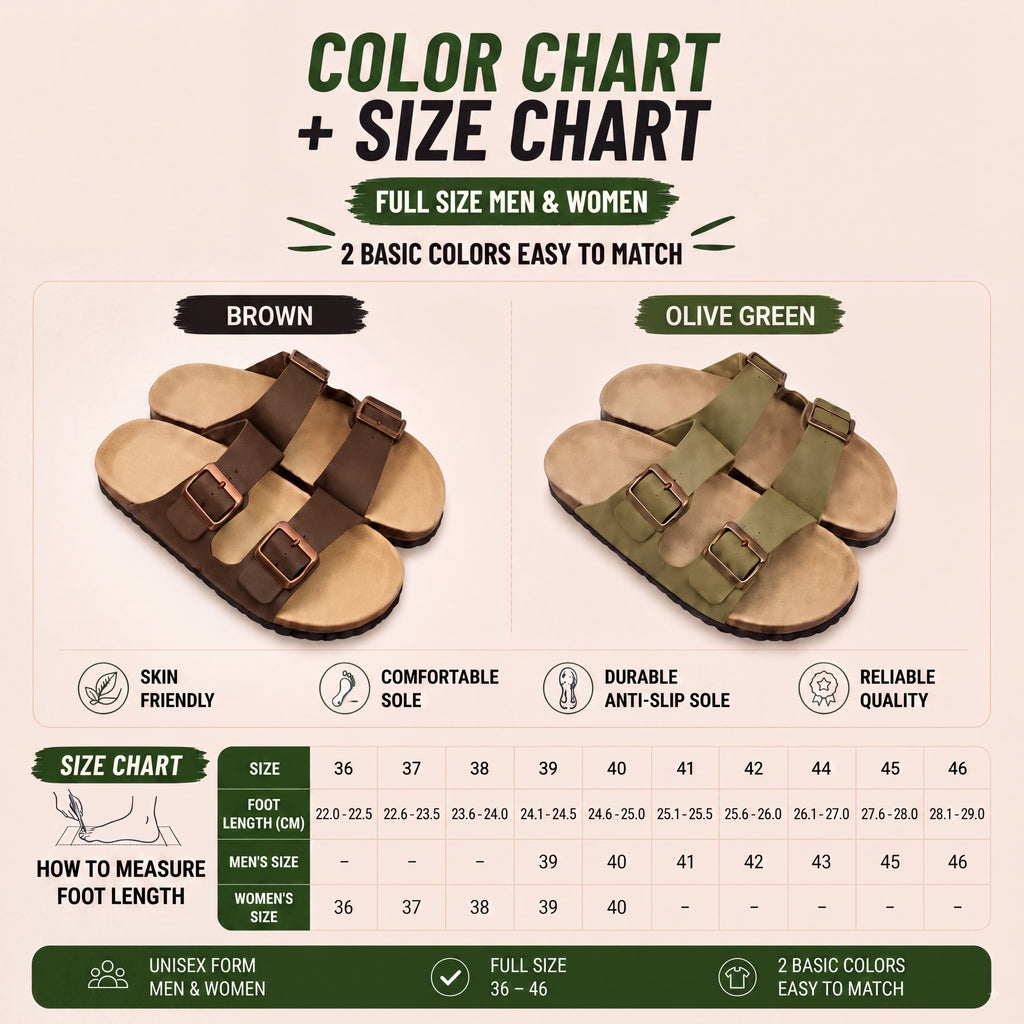 Women's Sandals Men Flat Sandals Outdoor Cork Beach Sandals Women's Double-Strap Buckle Sandals with Adjustable Buckle Summer Walking Shoes For Women Footwear
