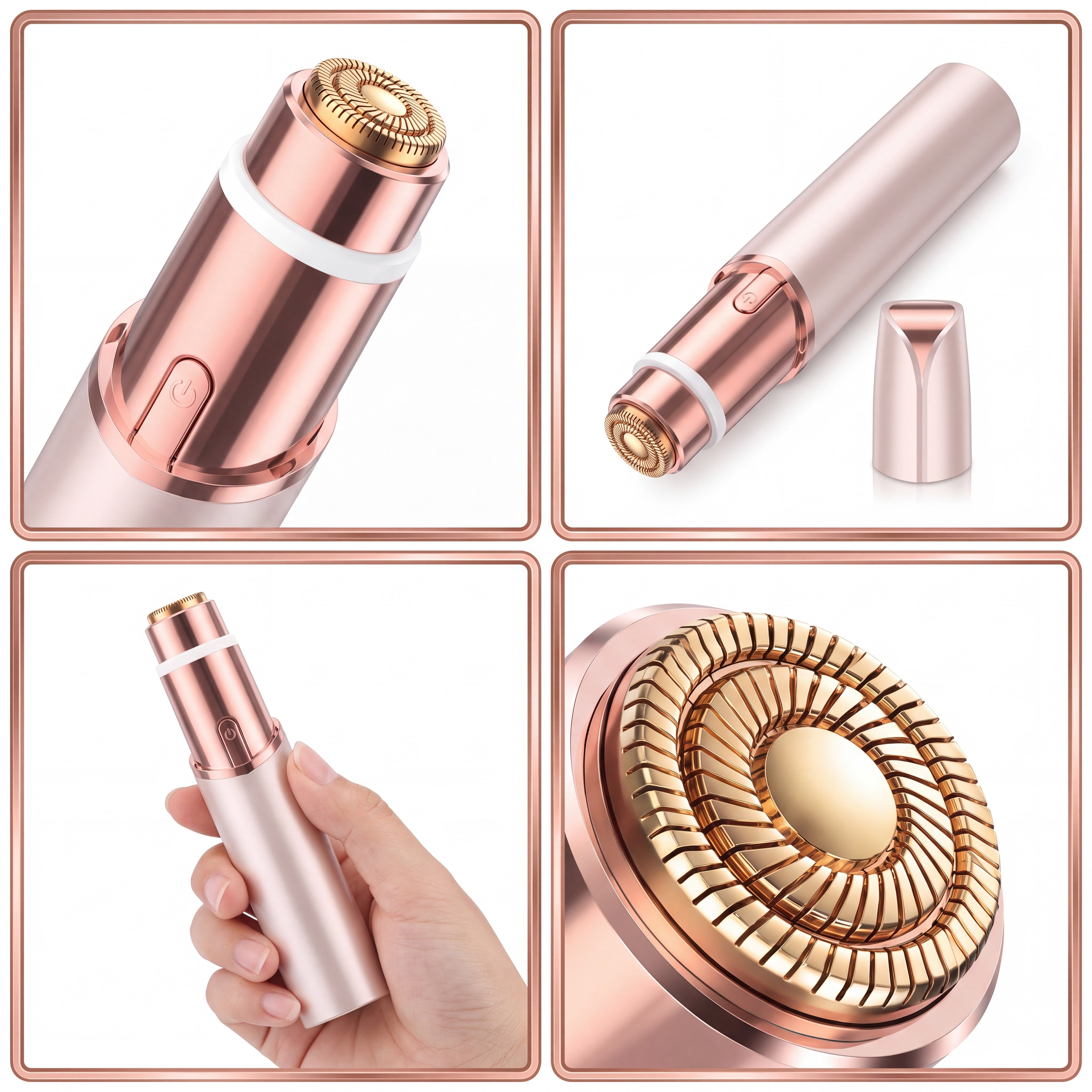 2 in 1 facial & eyebrow hair trimmer for Women, Rechargeable Face Razor, Lip & Peach Fuzz Remover, Precision Eyebrow Shaper, Portable Painless Hair Removal Tool