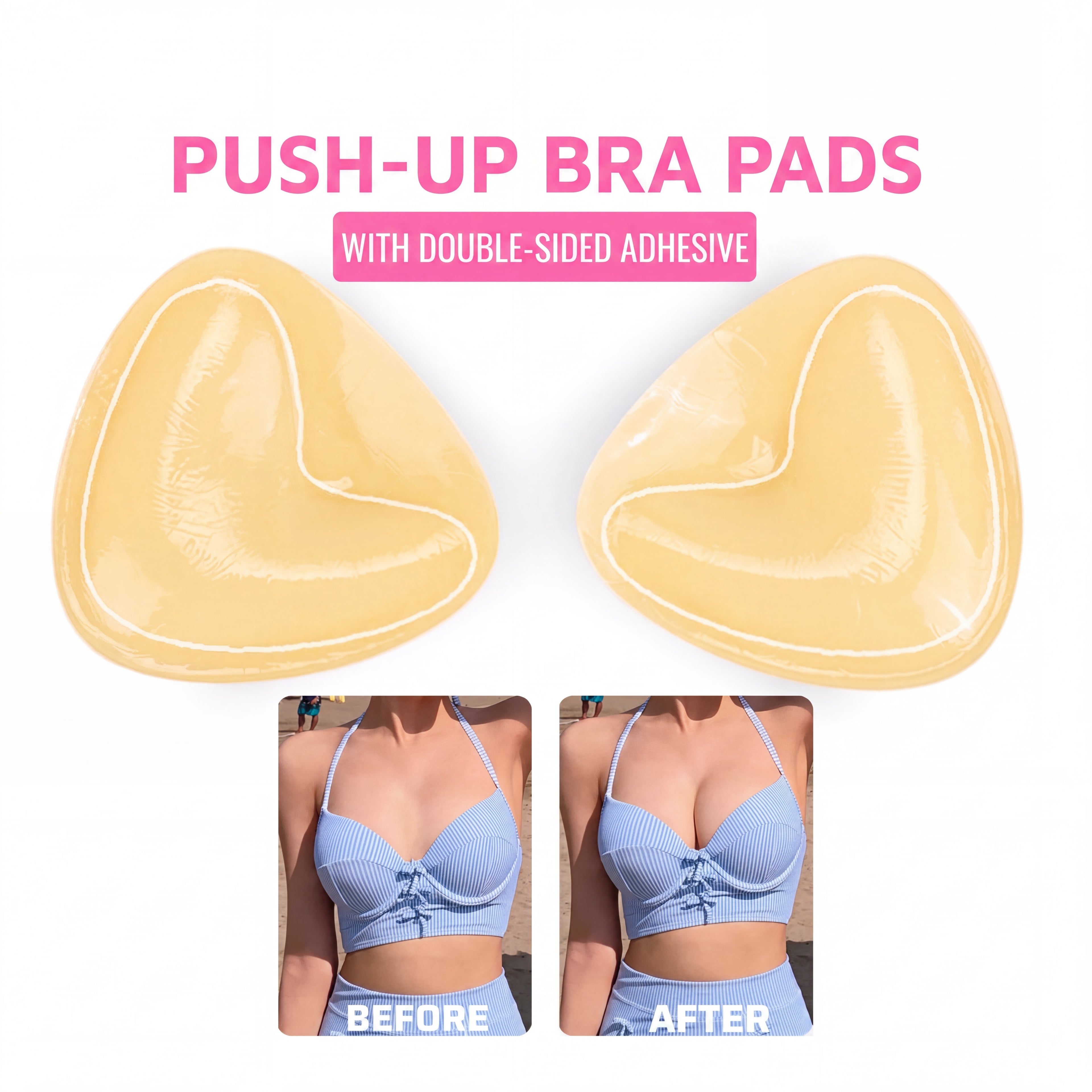 Invisible Lift - Patented Sticky Fashion Bra Inserts Prevents Nipple Slips No Sewing Required Low Cut Tops Womenswear