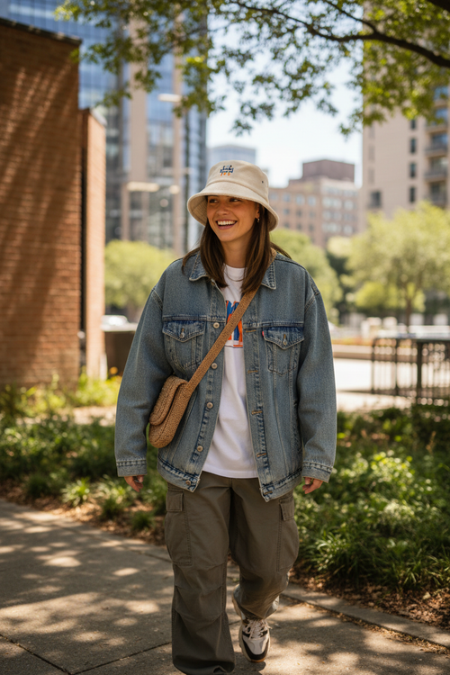 Model wearing Bucket Hat