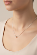 Silver Necklace - Model Wearing